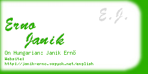 erno janik business card