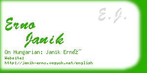 erno janik business card
